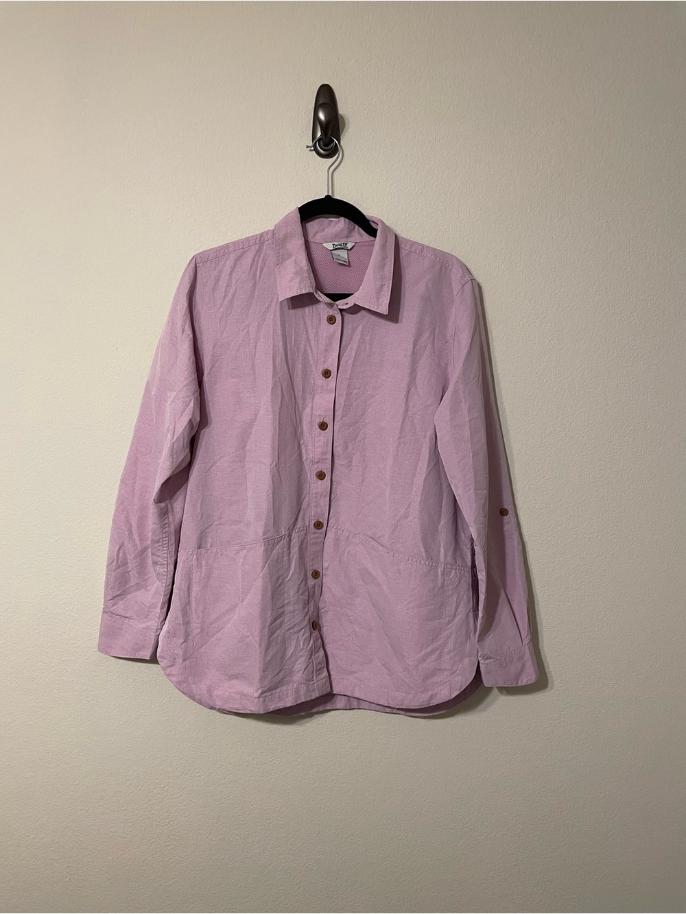 Duluth Trading Co Women L Pink Vented Hiking Fishing Utility Shirt
